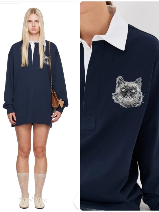 Stella McCartney Dresses & Skirts - Stella McCartney Cat Oversized Rugby Polo Shirt Dress